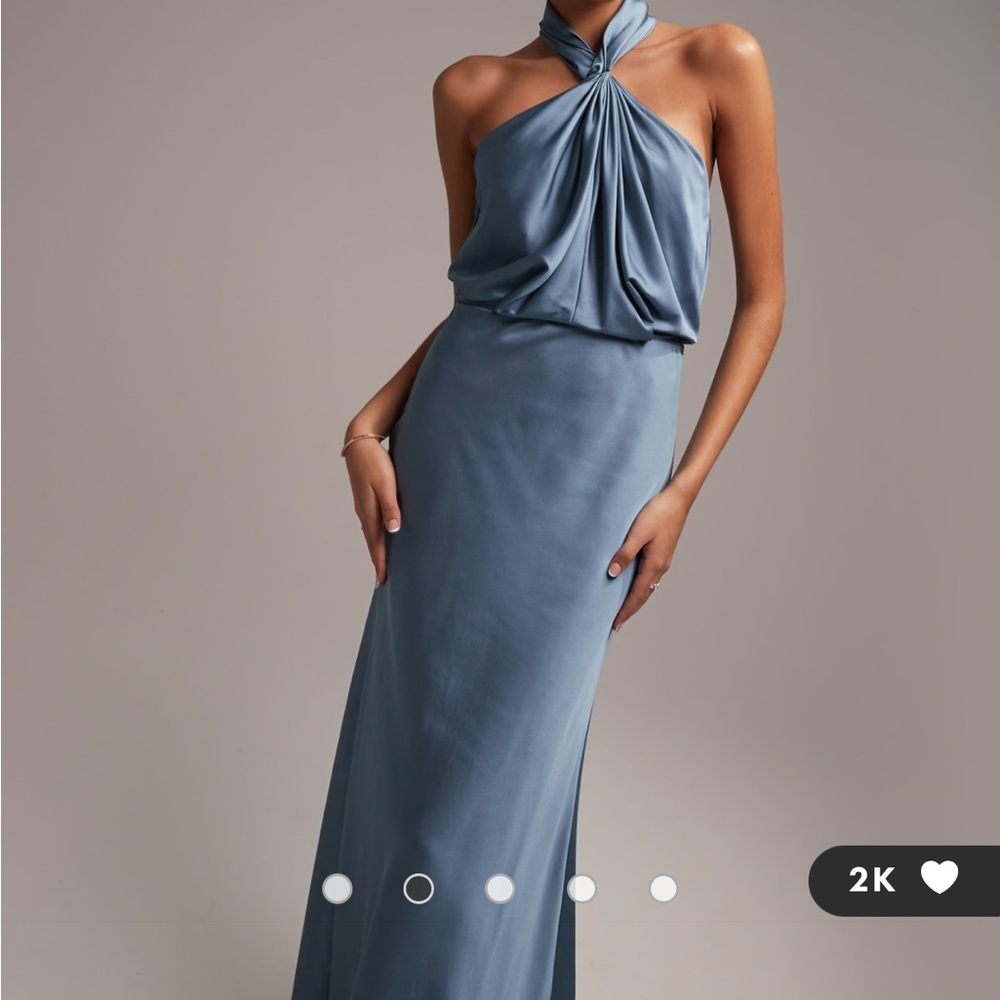 ASOS dusty blue bridesmaid dress